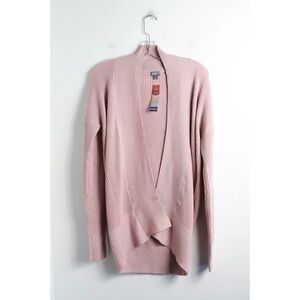 Summer & Rose Avalon Drape Front Thermal Cardigan Dusty Pink Mauve NEW NWT XS